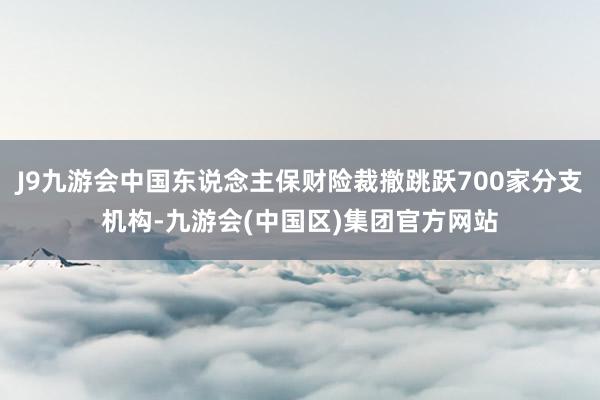 J9九游会中国东说念主保财险裁撤跳跃700家分支机构-九游会(中国区)集团官方网站